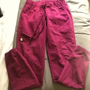 Burgundy scrub pants